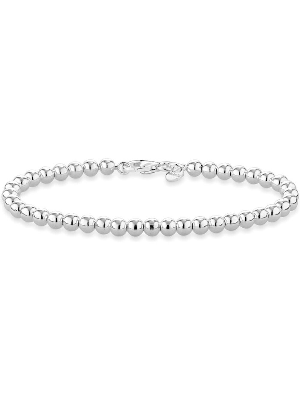 Elegant 4mm Sterling Silver Ball Bracelet for Women - Italian Craftsmanship